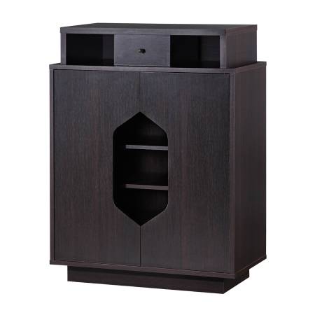 Toppa in pelle color caffè scuro.